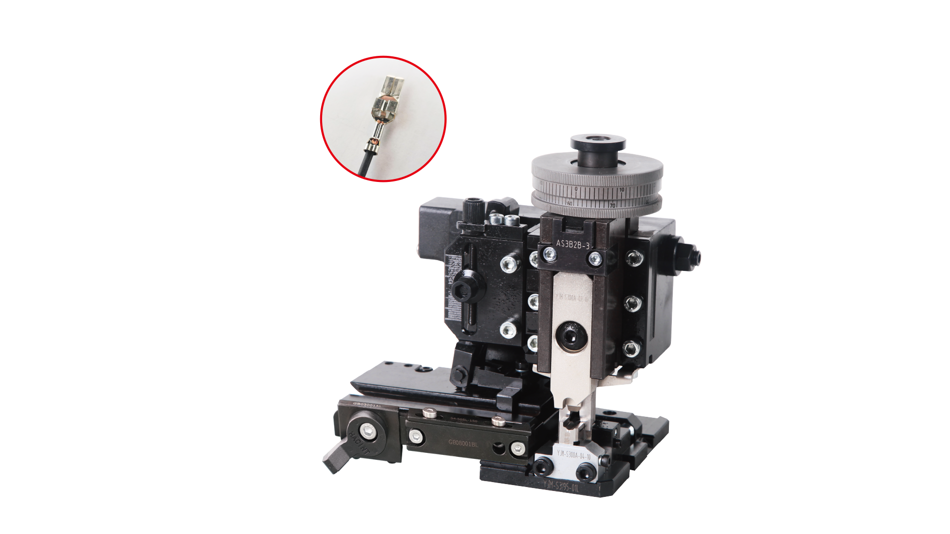 Product characteristics： ● Adjustment : C.H/I.H adjustment accuracy of 0.01mm and 0.02mm, adjustment range of 2.0mm, adjust the rhythm sense, the scale is easy to identify, to meet your "demanding" requirements for crimp quality; ● Modular structure: easy to adjust and maintain, super flexible to create unlimited expansion space, completely break the terminal and crimpMold 1:1 pattern, affordable; ● Feeding mechanism: At the same time, we provide you with two solutions: pre-feed (semi-automatic) and post-feed (automatic). The material step is visible; ● Quick change: a semi-automatic and fully automatic crimping applicator machine that perfectly matches European and American brands such as KOMAX, AMP, and MECAL; ● Technical documents: provide complete instructions for use and maintenance, and provide machine capability studies and breaks if required.Surface analysis report and other documents; ● Strong resistance to rust: QW surface plating; ● Production tracking: Laser labeling for each part-unique ID.
