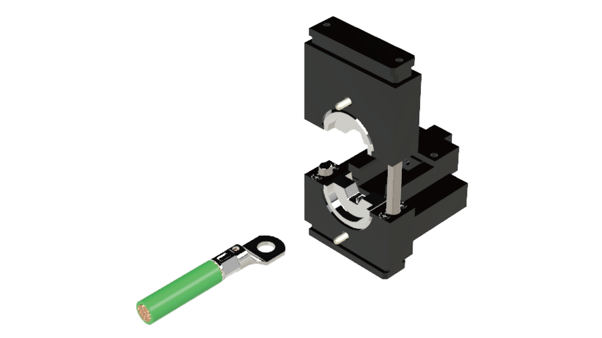 Product characteristics： Used for tubular air terminals and open single tail terminals; The modular structure allows crimping components to be ordered as separate components, reducing costs even further; Laser labeling for each part-unique ID.