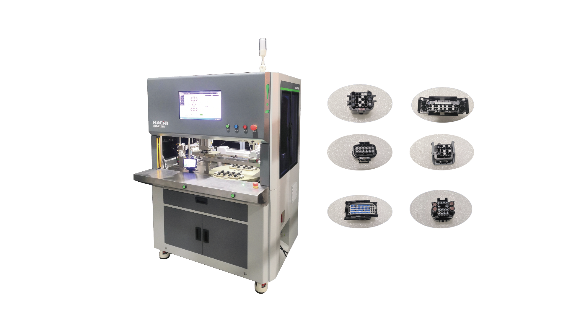 Product characteristics： ● Strong compatibility: Integrated platform, dual-blocking configuration requires only the main unit; ● Energy saving and noise reduction: Roller feeding reduces noise and air consumption; ● Strong stability: Imported encapsulated vibration motor provides strong and stable vibration; ● Quick changeover: Optional nozzle allows for insertion of up to four plugs without changing the type; Tool-free changeover design makes switching products easier; ● Convenient operation: Industrial PC with user-friendly interface, easy to operate; Optional visual detection, flexible housing position; The secondary screen can display all the visual results clearly.