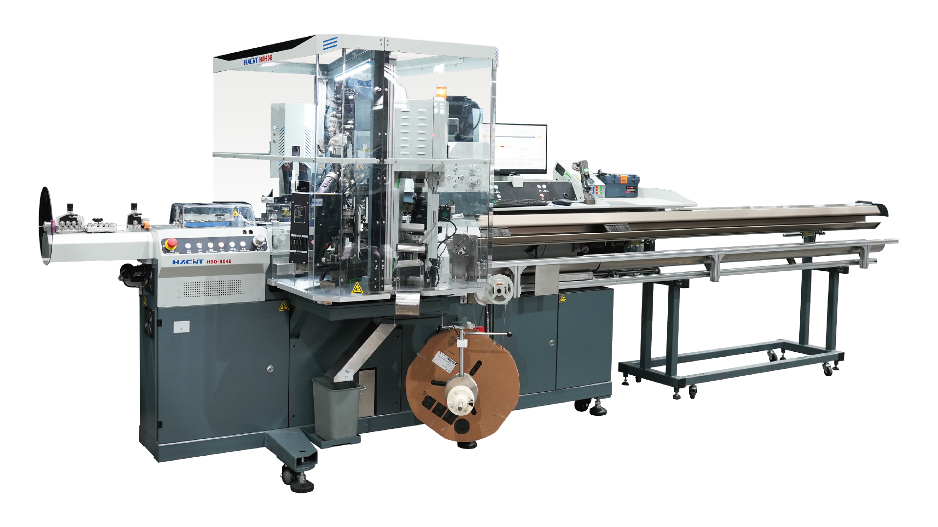 Product characteristics： ● High quality: Equipped with a standard pressure management device to detect defective products; ● Flexibility: It can process special processes based on platform selection and module configuration; ● User-friendly: Hacint family-style design interface is simple and easy to learn; ● Easy to operate: No need to raise the protective cover for debugging and positioning of the multi-function button board; ● Quick-change type: The dual-channel cutter does not require frequent blade replacement; ● Wide range: The compatibility design allows for processing a wide range of wire diameters.